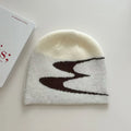 A knitted acrylic beanie hat in medium size, shown in black, grey, and white colour options.