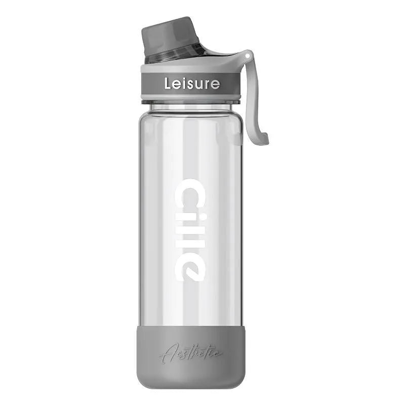 Plastic tumbler cup with straw in grey, green, or pink, showing 520ml 780ml 1000ml size options.