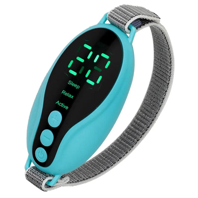 White or blue USB sleep monitor device showing compact 80x40x20mm dimensions
