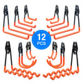 Wire wrap board metal storage fixed hook in bright orange carbon steel with mounting screws