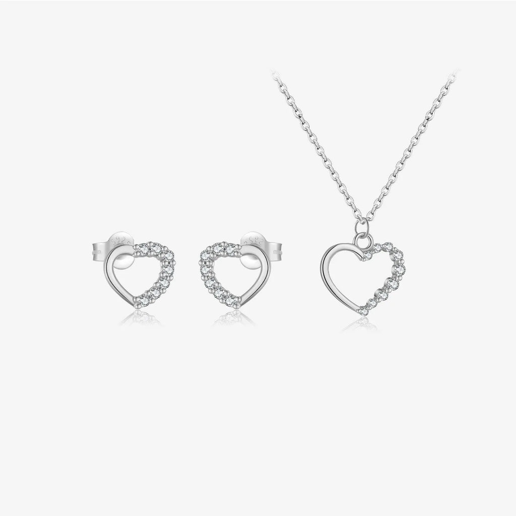 S925 sterling silver hollow heart pendant necklace on a regular chain.