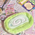 Velvet Swiss roll cake design pencil case in roll-style Korean stationery storage