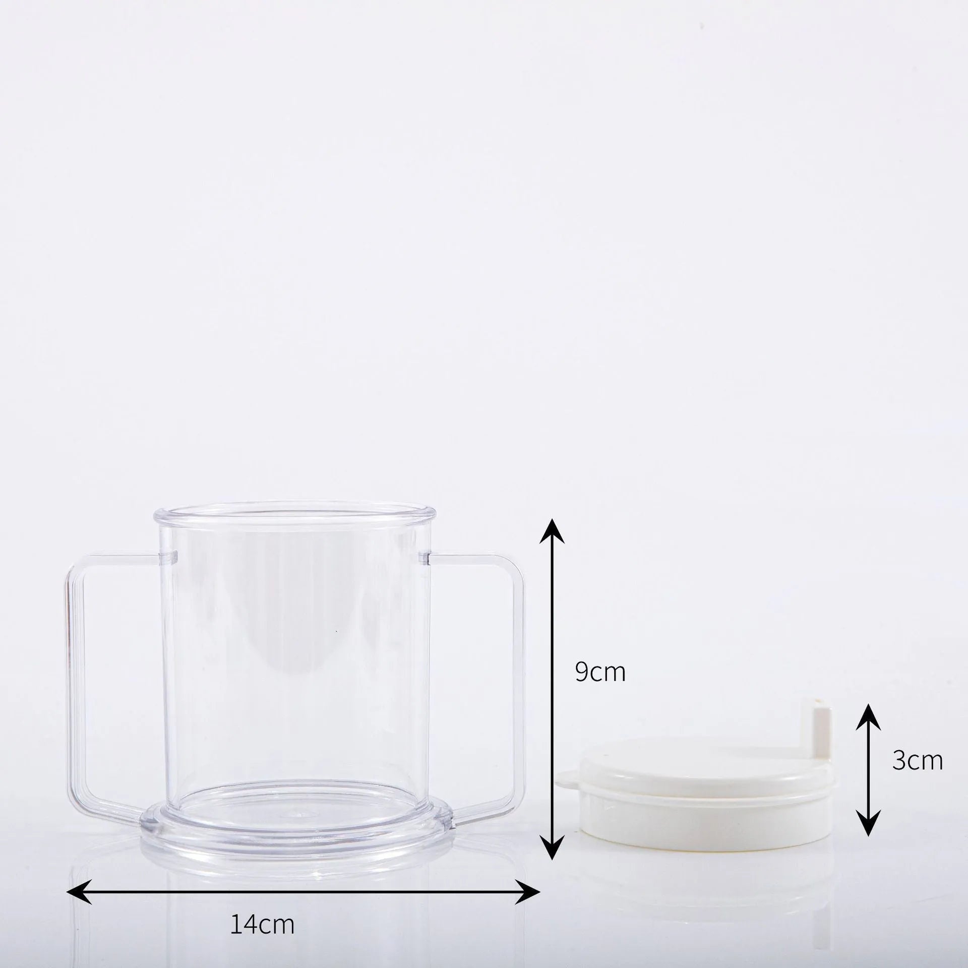 Transparent plastic drinking cup with modern design showing clear liquid visibility