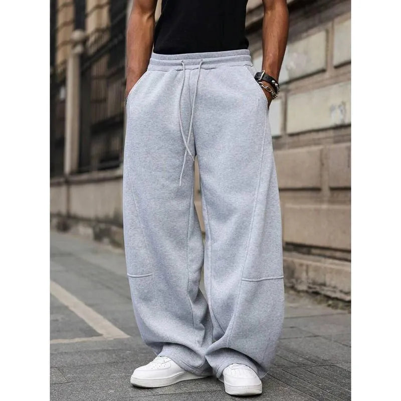 Men's straight-leg trousers in bamboo fibre fabric with high waist and cropped ankle length