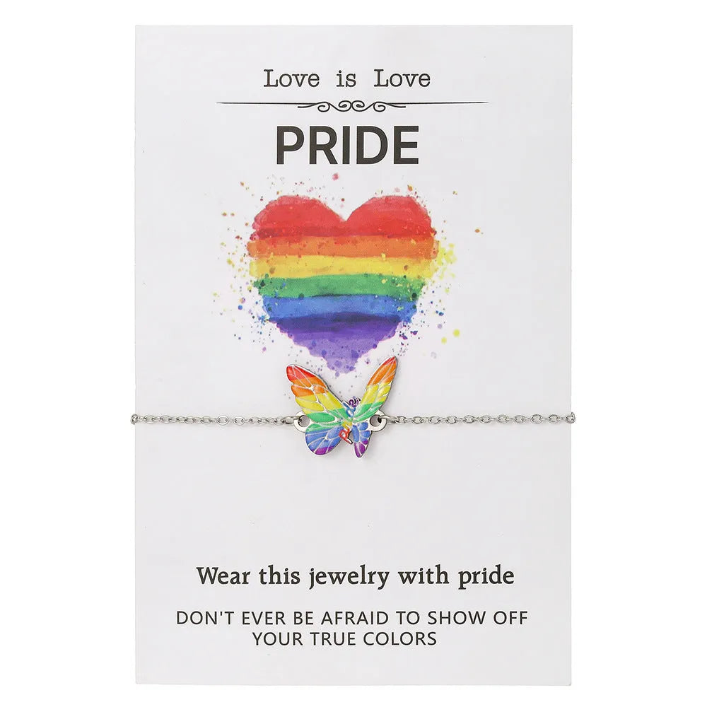 Stainless steel friendship necklace with colour printed inspirational design on chain.