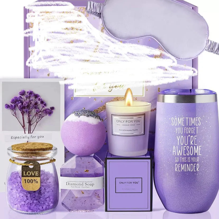 Soy wax aromatherapy candle bath gift set in modern design with multiple colour suit options