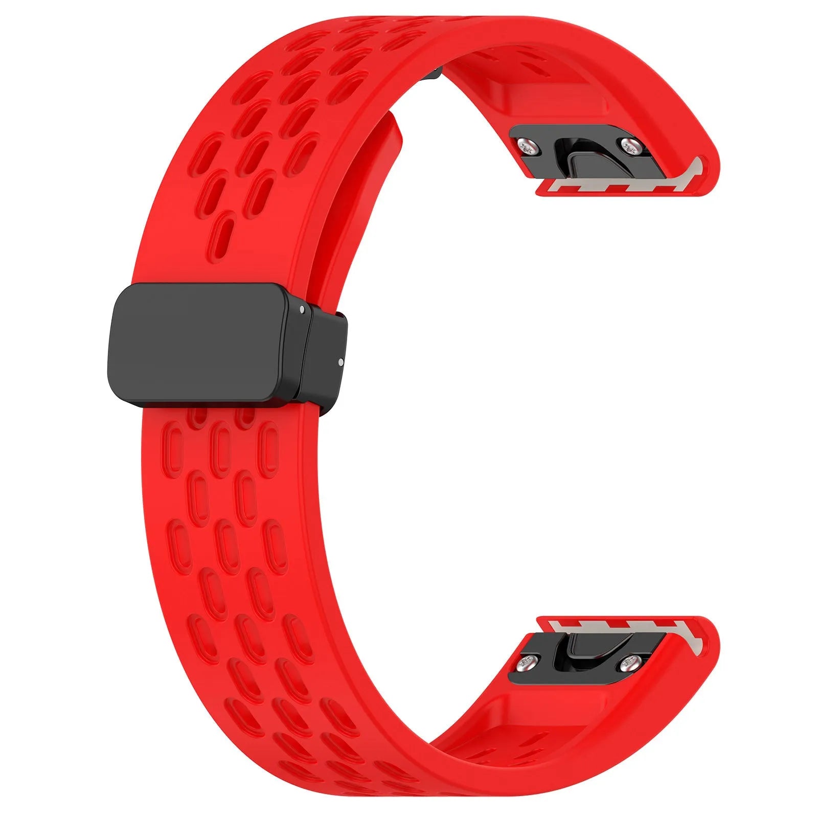 Garmin Fenix quick release watch strap in multiple colours showing quick release lugs and fitting tool.