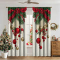 3D digital printed Christmas pattern on polyester curtain hanging in a window