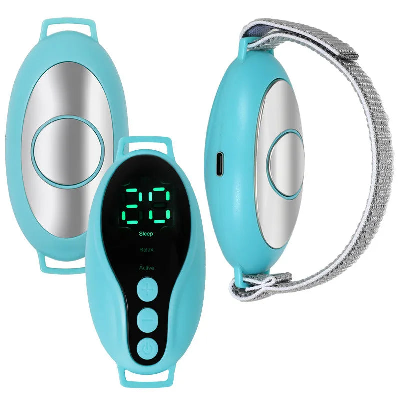 White or blue USB sleep monitor device showing compact 80x40x20mm dimensions