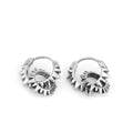 Stainless steel round ring earrings with polished steel finish in retro European style