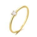 Women's twin-style circle ring with single diamond on copper band showing colour options