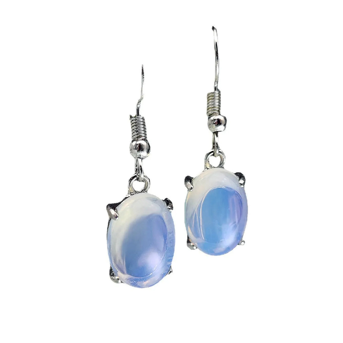 Moonstone opal cross design earrings with electroplated alloy retro style