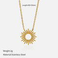 Sunflower jewellery set with geometric chain necklace and bracelet in 14K gold plating