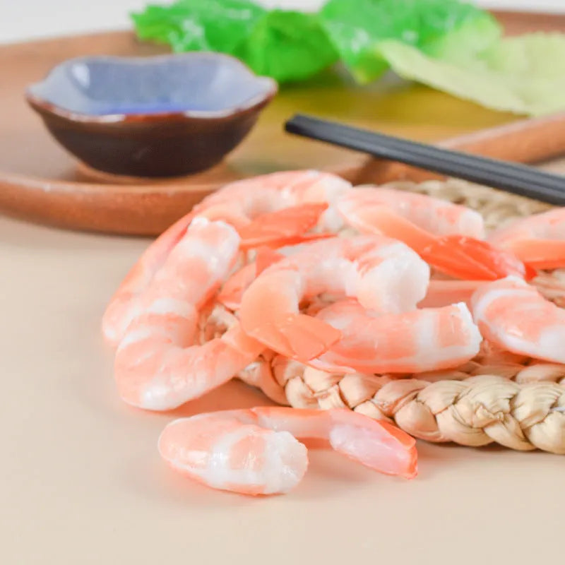 PVC simulation shrimp keychain with modern minimalist design showing 1.5cm thickness