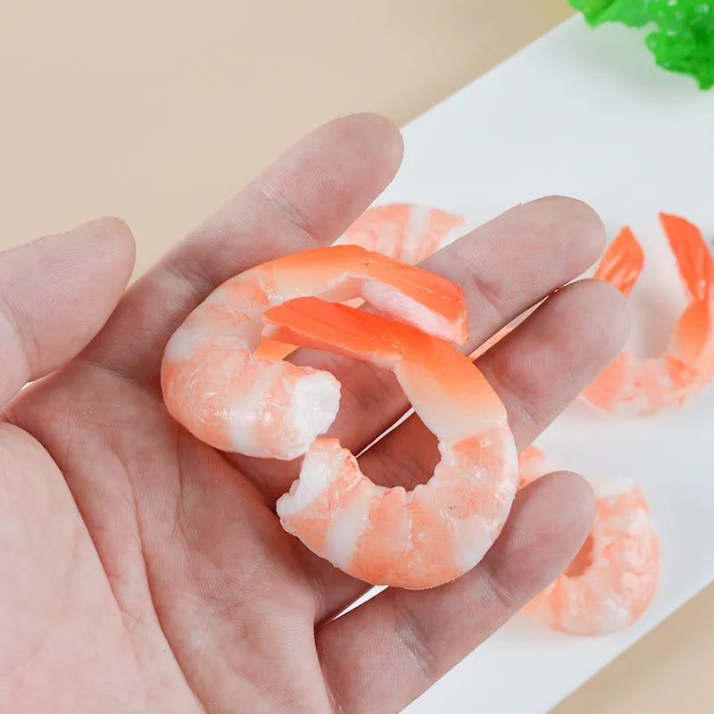 PVC simulation shrimp keychain with modern minimalist design showing 1.5cm thickness