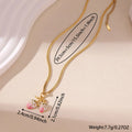 Stainless steel strawberry pendant necklace on adjustable alloy chain in red and white gradient colour options