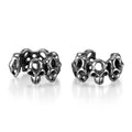 Stainless steel hollow skull ear clips with electroplated finish for men and women