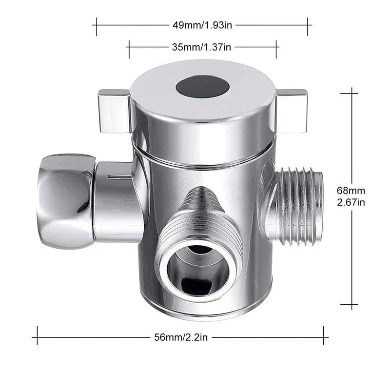 Copper shower water distributor with metal joint and American bracket options