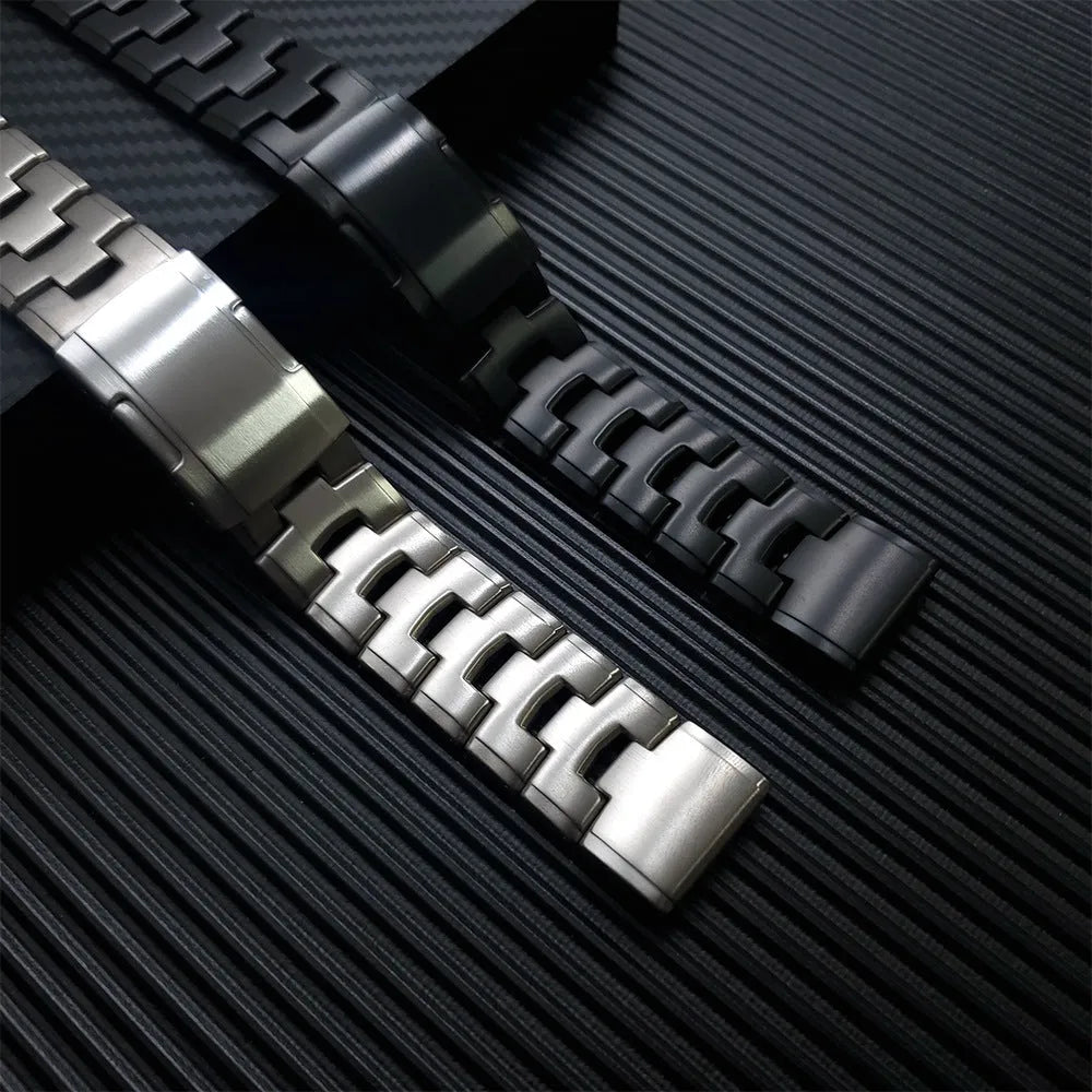 Garmin Jiaming Fenix watch replacement strap in silver, black or titanium colour