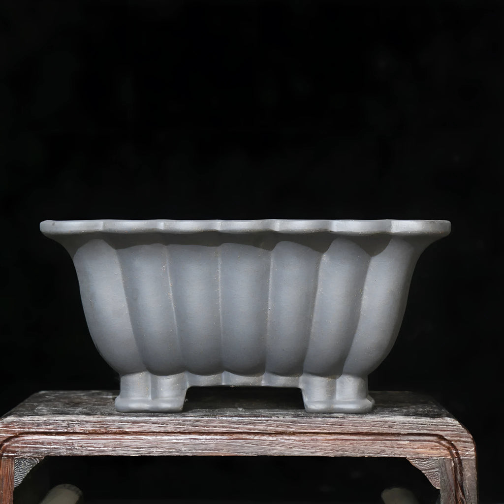 Square purple sand ceramic bonsai pot with 37cm inner diameter desktop dimensions