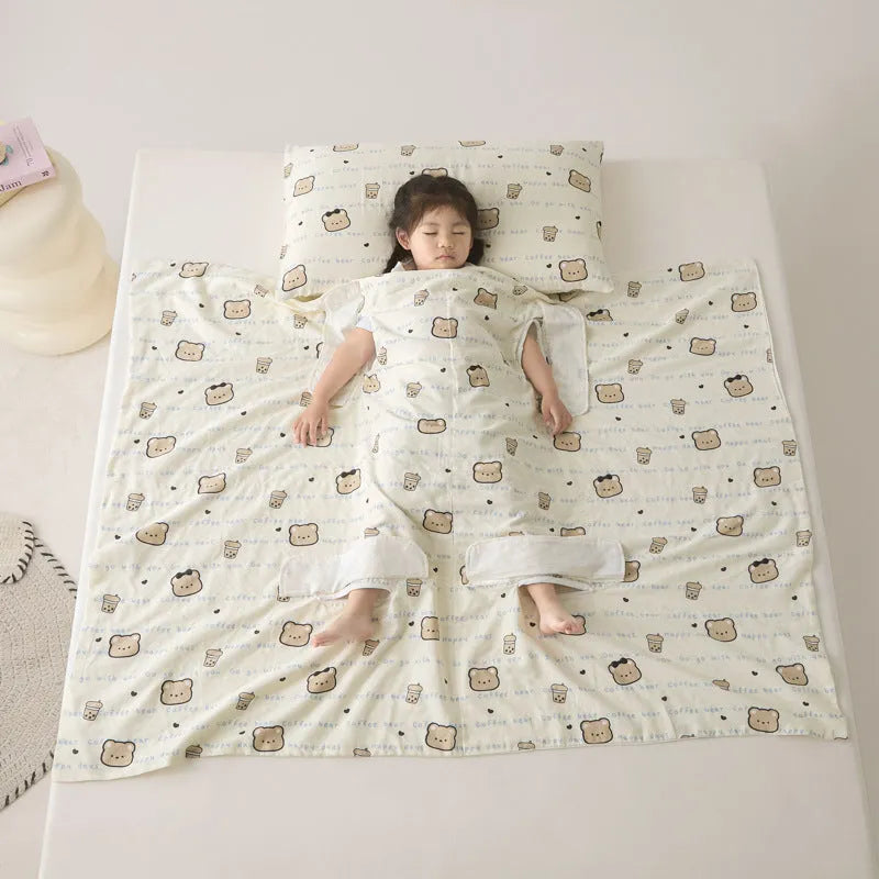 Anti-kick sleeping bag multifunctional cover blanket in summer bedding sizes