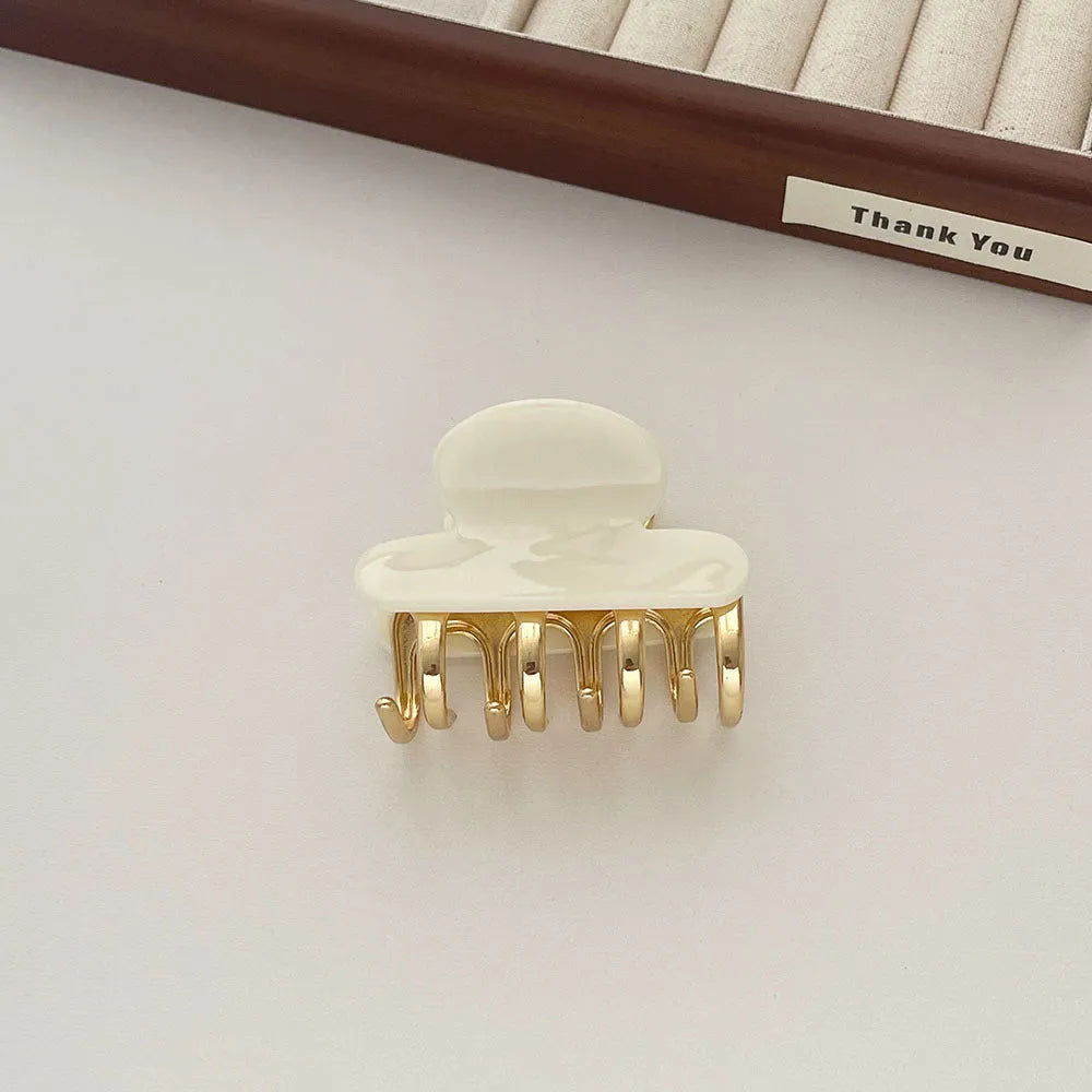Medium metal grip acetate hair barrettes in retro dopamine style with R08 colour options