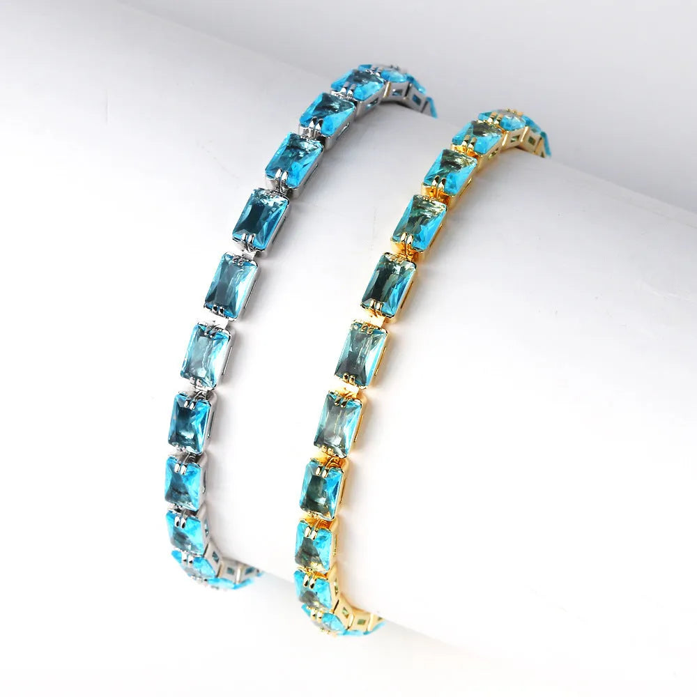 Women's fashion bracelet with zircon stones in gold electroplated finish