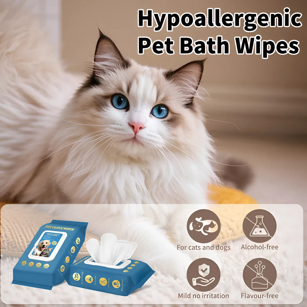 Pack of disposable pet gloves for cat and dog bath cleaning in 20-piece packs