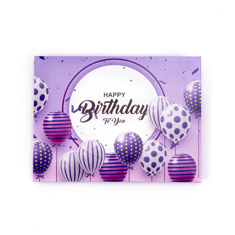 Hand-folded 3D greeting card with Chinese ink style light music blowing design.