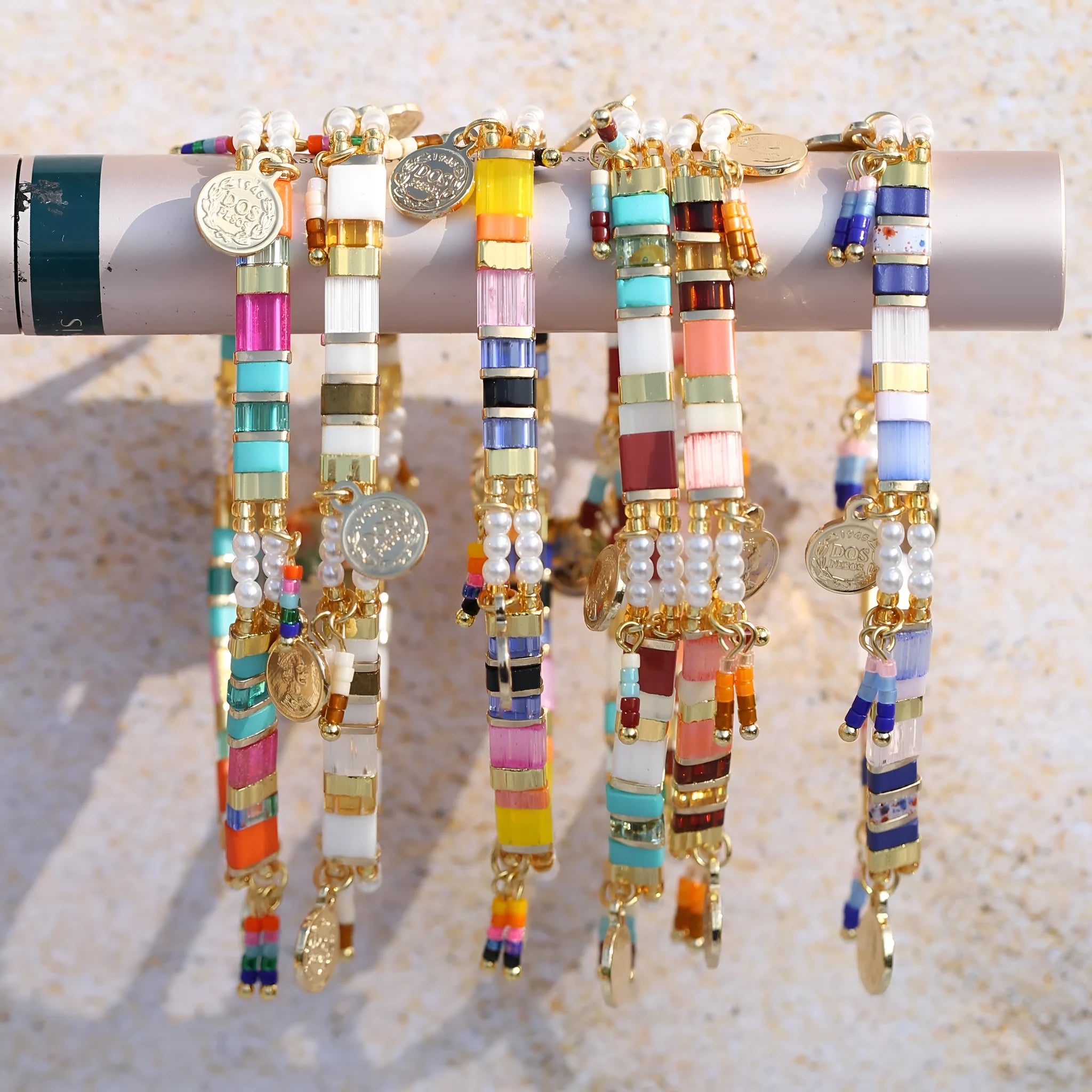 Women's handcrafted imitation pearl beaded bracelet in European-inspired design