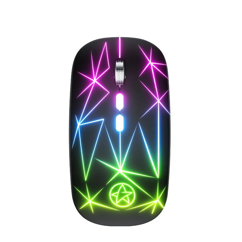 Wireless Bluetooth gaming mouse with luminous charging port and metal scroll wheel