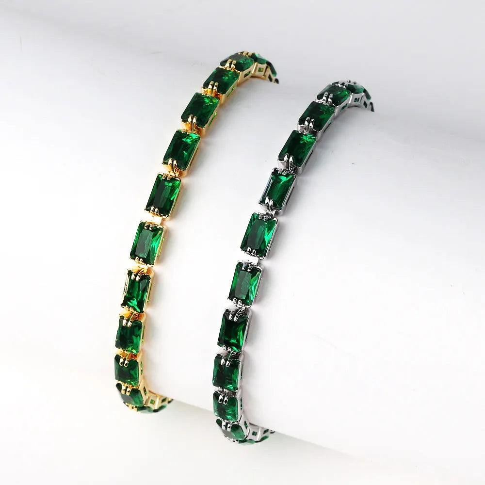 Women's fashion bracelet with zircon stones in gold electroplated finish