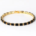 Women's fashion bracelet with zircon stones in gold electroplated finish