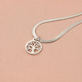 Stainless steel lucky tree pendant necklace with adjustable clasp in gold or steel colour