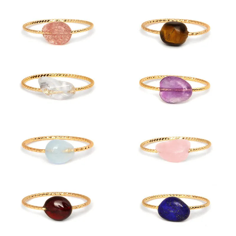 Women's geometric agate ring original design with coloured stone centrepiece