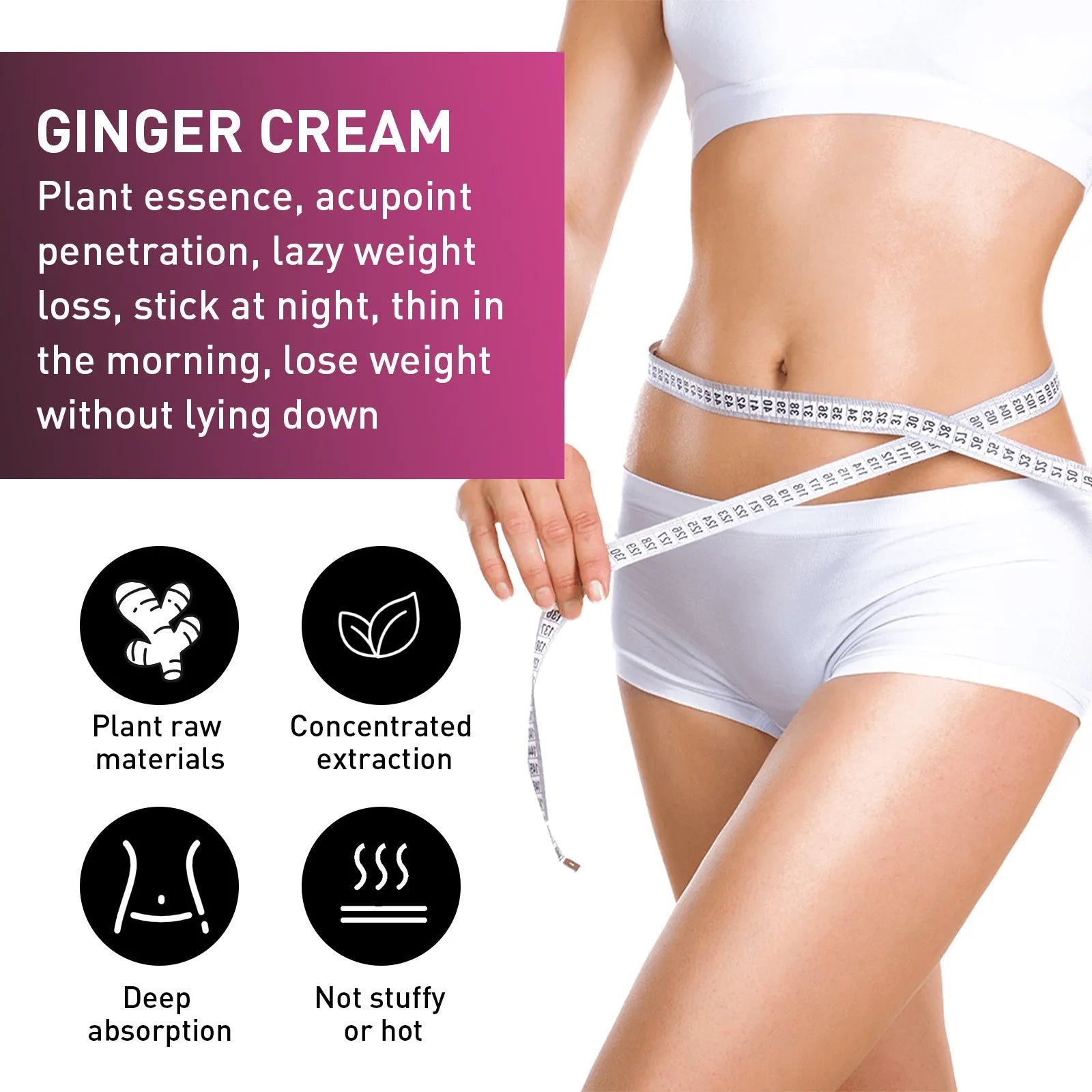 15g ginger body slimming and thigh tightening cream with olive oil and hyaluronic acid