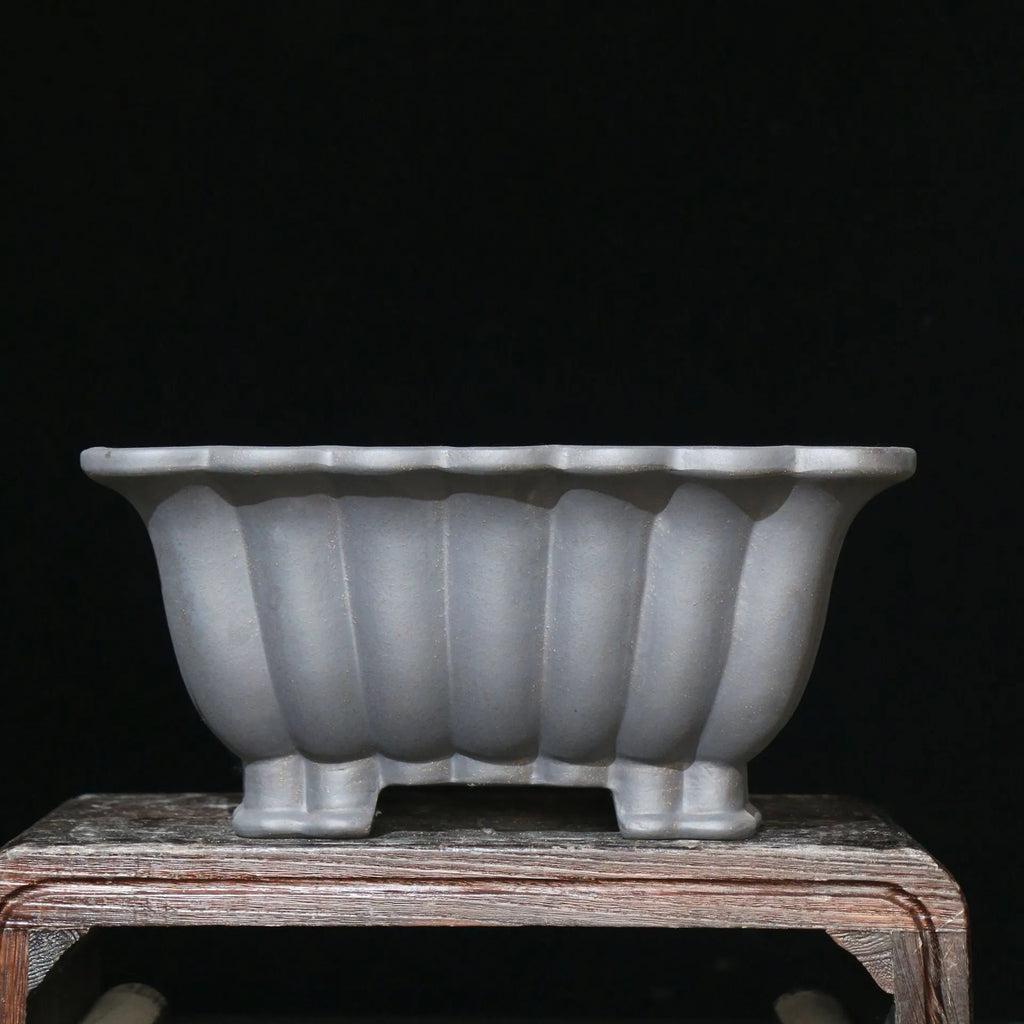 Square purple sand ceramic bonsai pot with 37cm inner diameter desktop dimensions