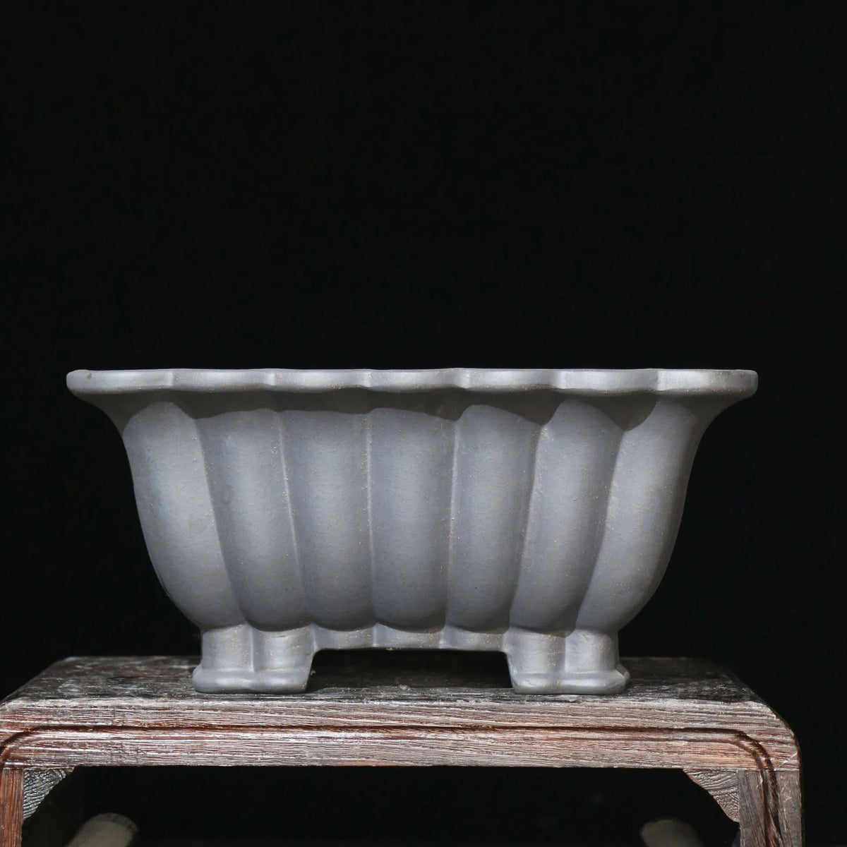 Square purple sand ceramic bonsai pot with 37cm inner diameter desktop dimensions