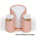 Modern solid colour plastic cotton storage box for dental floss and bathroom essentials.