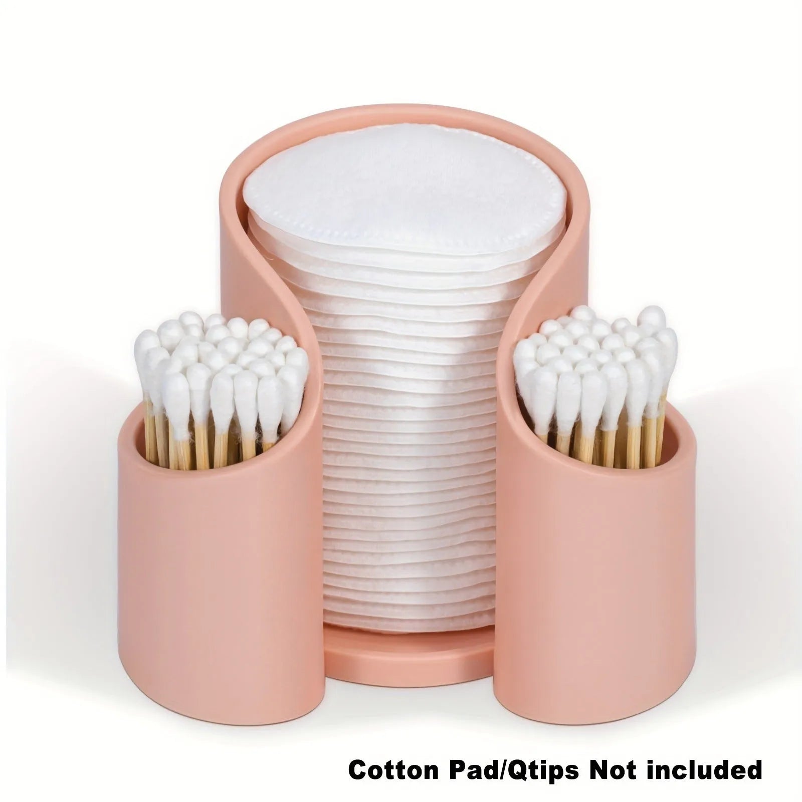 Modern solid colour plastic cotton storage box for dental floss and bathroom essentials.