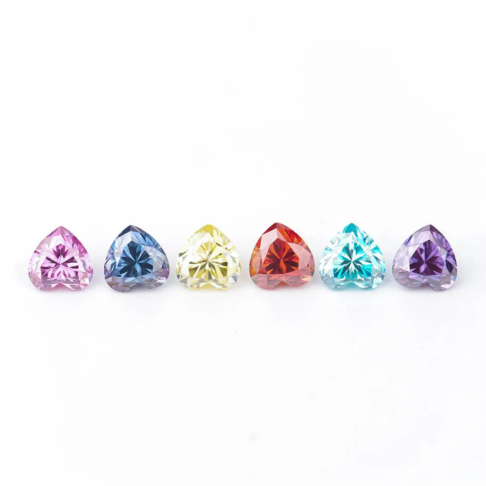 Lemon yellow heart-shaped moissanite stone measuring 5x5mm for jewellery making