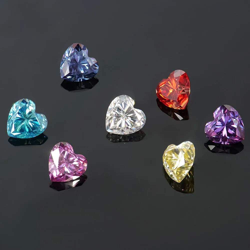 Lemon yellow heart-shaped moissanite stone measuring 5x5mm for jewellery making