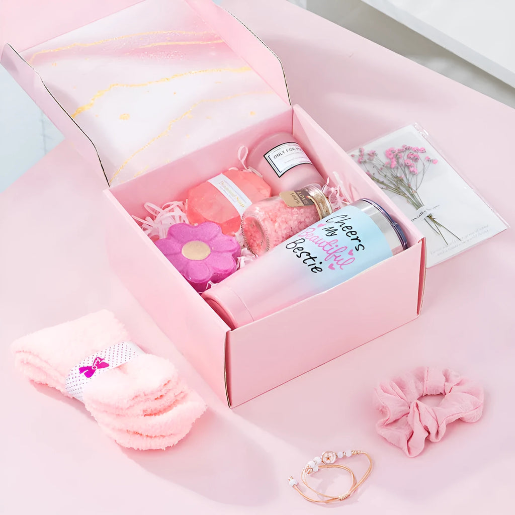 Soy wax aromatherapy candle bath gift set in modern design with multiple colour suit options