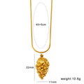 Stainless steel fruit necklace pendant in six colour options on regular chain