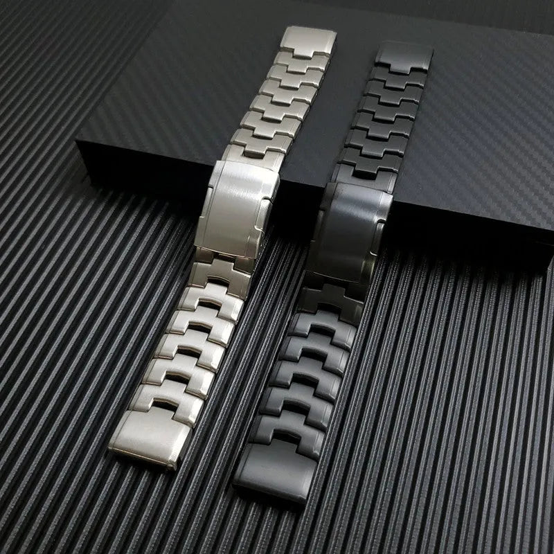 Garmin Jiaming Fenix watch replacement strap in silver, black or titanium colour