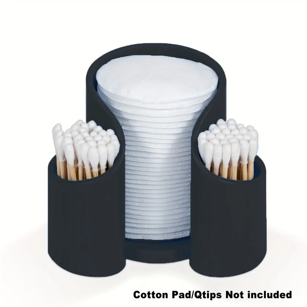 Modern solid colour plastic cotton storage box for dental floss and bathroom essentials.