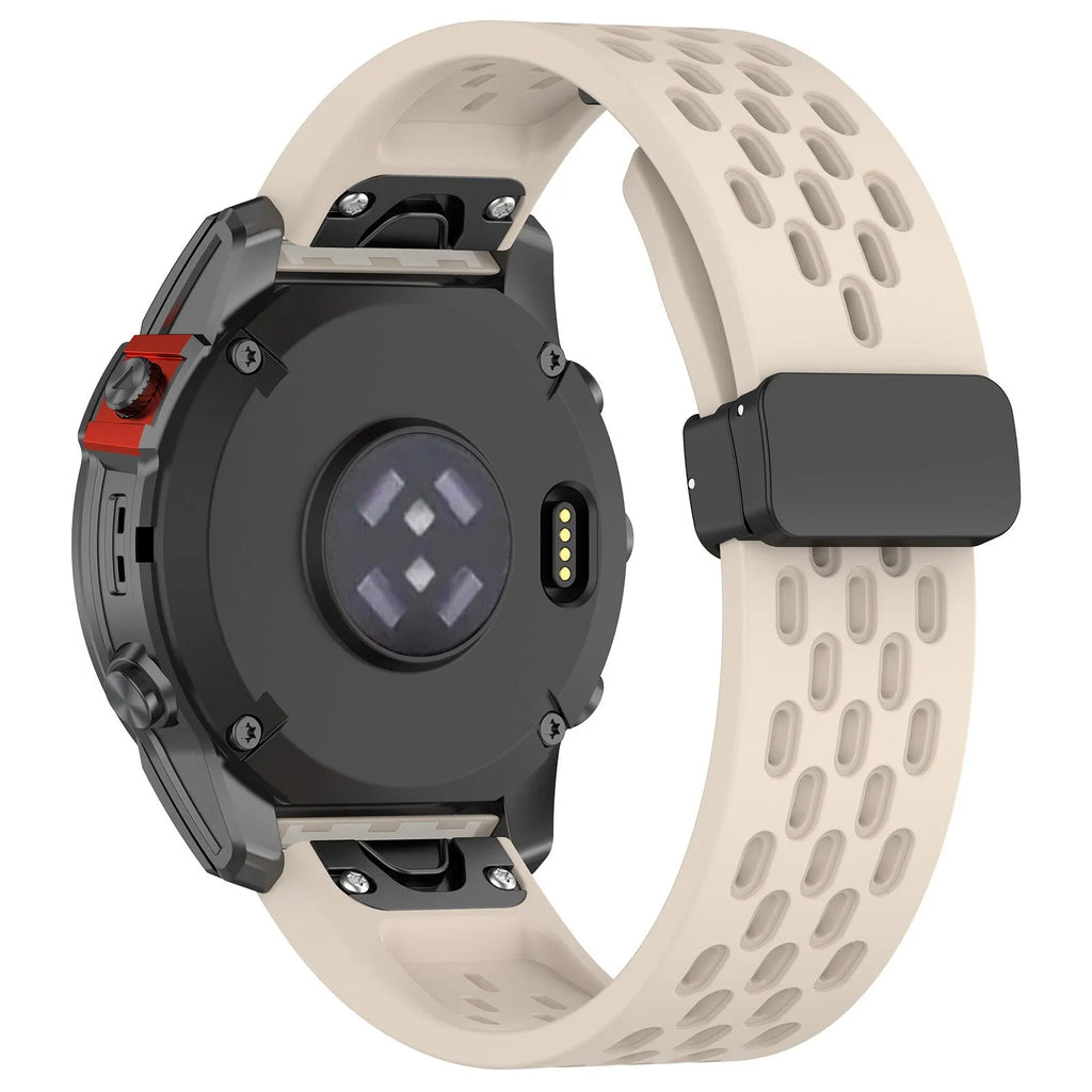 Garmin Fenix quick release watch strap in multiple colours showing quick release lugs and fitting tool.