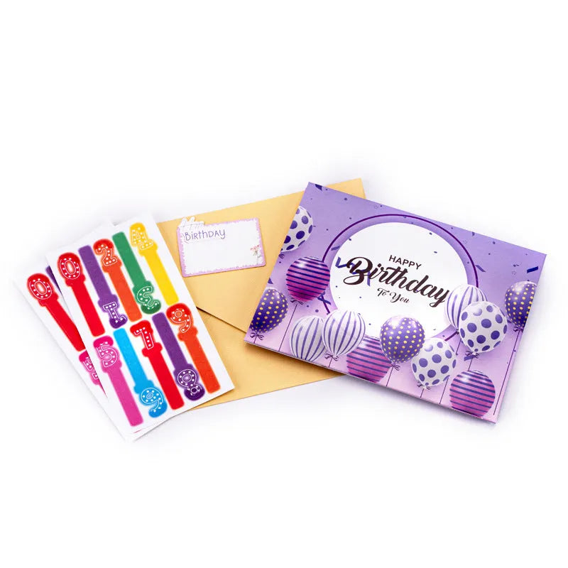 Hand-folded 3D greeting card with Chinese ink style light music blowing design.
