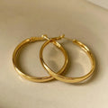 Gold and silver 40mm diameter electroplated copper circle earrings