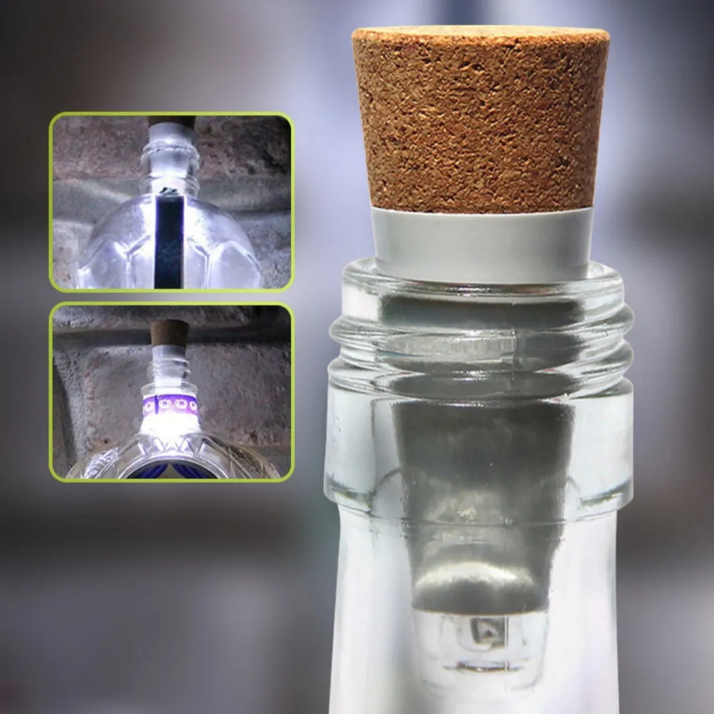 LED rechargeable bottle cap cork light with 15 beads for holiday decoration
